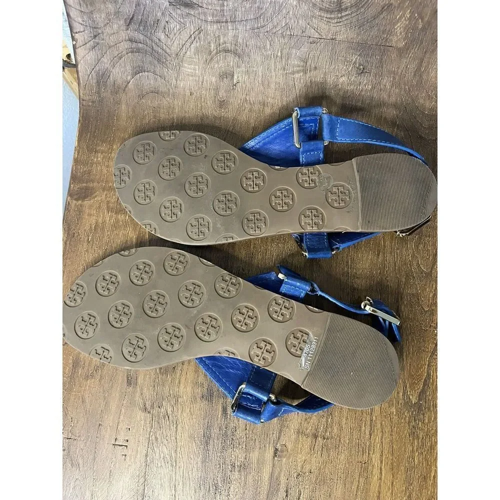 Tory Burch - Women's Thong Sandals - Blue Leather - Size 6.5 - Lightly Used